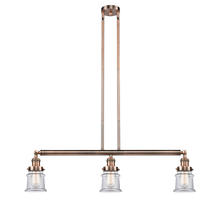 Innovations Lighting 213-AC-G182S - Canton - 3 Light - 39 inch - Antique Copper - Stem Hung - Adjustable Island Light