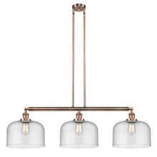 Innovations Lighting 213-AC-G74-L - Bell - 3 Light - 42 inch - Antique Copper - Stem Hung - Adjustable Island Light