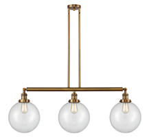 Innovations Lighting 213-BB-G202-10 - Beacon - 3 Light - 42 inch - Brushed Brass - Stem Hung - Adjustable Island Light