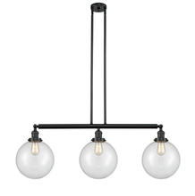 Innovations Lighting 213-BK-G202-10 - Beacon - 3 Light - 42 inch - Matte Black - Stem Hung - Adjustable Island Light