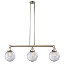 Innovations Lighting 213-PN-G202-8 - Beacon - 3 Light - 41 inch - Polished Nickel - Stem Hung - Adjustable Island Light