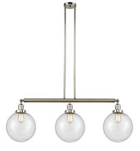 Innovations Lighting 213-PN-G204-10 - Beacon - 3 Light - 42 inch - Polished Nickel - Stem Hung - Adjustable Island Light