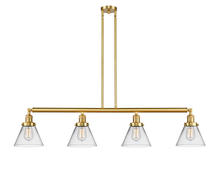 Innovations Lighting 214-SG-G42 - Cone - 4 Light - 52 inch - Satin Gold - Stem Hung - Adjustable Island Light