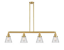 Innovations Lighting 214-SG-G62 - Cone - 4 Light - 51 inch - Satin Gold - Stem Hung - Adjustable Island Light