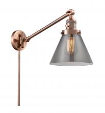 Innovations Lighting 237-AC-G43 - Cone - 1 Light - 8 inch - Antique Copper -Adjustable Swing Arm