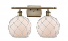 Innovations Lighting 516-2W-AB-G121-8RW - Farmhouse Rope - 2 Light - 18 inch - Antique Brass - Bath Vanity Light