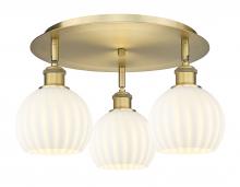Innovations Lighting 516-3C-BB-G1217-6WV - White Venetian - 3 Light - 18 inch - Brushed Brass - Flush Mount