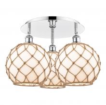 Innovations Lighting 516-3C-PC-G121-10RB - Farmhouse Rope - 3 Light - 22 inch - Polished Chrome - Flush Mount