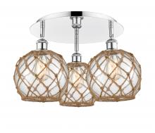 Innovations Lighting 516-3C-PC-G122-8RB - Farmhouse Rope - 3 Light - 20 inch - Polished Chrome - Flush Mount