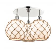 Innovations Lighting 516-3C-PN-G121-10RB - Farmhouse Rope - 3 Light - 22 inch - Polished Nickel - Flush Mount