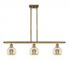 Innovations Lighting 516-3I-BB-G128-6 - Athens - 3 Light - 36 inch - Brushed Brass - Cord hung - Island Light