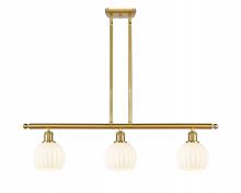 Innovations Lighting 516-3I-SG-G1217-6WV - White Venetian - 3 Light - 36 inch - Satin Gold - Stem Hung - Island Light