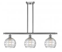  516-3I-SN-G1213-8 - Athens Deco Swirl - 3 Light - 36 inch - Brushed Satin Nickel - Cord hung - Island Light