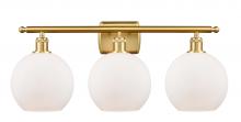  516-3W-SG-G121 - Athens - 3 Light - 28 inch - Satin Gold - Bath Vanity Light