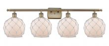 Innovations Lighting 516-4W-AB-G121-8RW - Farmhouse Rope - 4 Light - 38 inch - Antique Brass - Bath Vanity Light