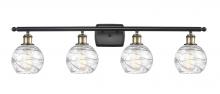  516-4W-BAB-G1213-6-LED - Athens Deco Swirl - 4 Light - 36 inch - Black Antique Brass - Bath Vanity Light