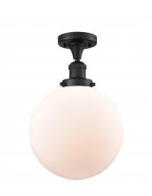 Innovations Lighting 517-1CH-BK-G201-10-LED - Beacon - 1 Light - 10 inch - Matte Black - Semi-Flush Mount