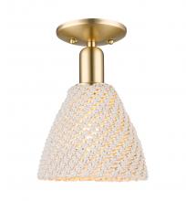 Innovations Lighting 716-1C-CB-NBD-75-NAT - Bristol Natural - 1 Light - 6 inch - Brushed Champagne Bronze - Semi-Flush Mount
