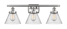  916-3W-SN-G44 - Cone - 3 Light - 28 inch - Brushed Satin Nickel - Bath Vanity Light