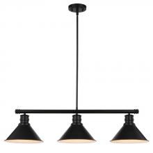  H0269 - Akron 35.75-in. 3 Light Linear Chandelier Oil Rubbed Bronze and Matte White