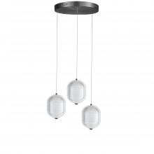Dainolite PRI-1222LEDP-MB - 21W Multi Light Pendant in Matte Black w/ Clear Pattern Acrylic