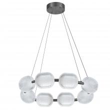 Dainolite PRI-3256LEDP-MB - 56W Chandelier in Matte Black w/ Clear Pattern Acrylic