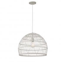 Savoy House Meridian M70106WR - 1-Light Pendant in White Rattan with A White Socket 