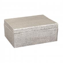  H0807-10665 - Square Linen Texture Box - Large Nickel